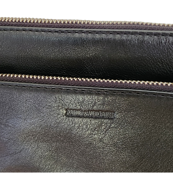 NWT Zadig & Voltaire Crossbody Bag Black Leather Stella Wings Zipper Shoulder - Picture 15 of 16